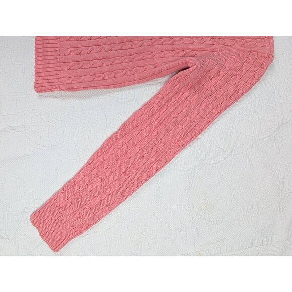 Vtg Lauren Ralph Lauren women's small Cable Knit Sweater crop Pink Coral READ - Picture 12 of 14